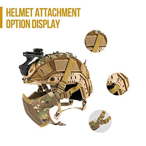 OneTigris airsoft opvouwbare halve masker, mesh, gezichtsmasker met gehoorbescherming (legergroen