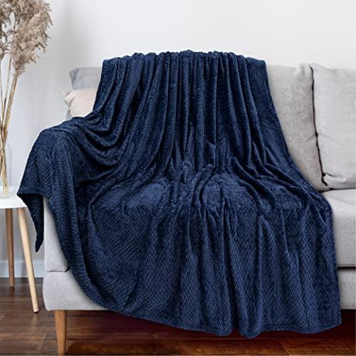 TENTIAL BAKUNE BLANKET 130×70cm Navy PAVILIA Soft Flannel Fleece Blanket Throw Twin Dark Navy
